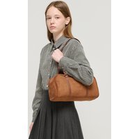 Suede Square On the Shoulder Bag (Camel)