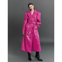 Leather Oversized Belted Trench Coat (MBD42O2JK010)