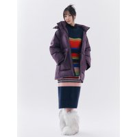 Glossy Hooded Oversized Down Jumper (T249MDJ902W)