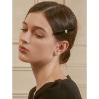 Velvet Crystal Flat Ribbon Side Hair Clip (JP-24-462CC)