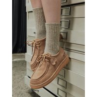 Leather Charm 3cm Heel Moccasin Loafer