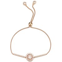 Cubic Flower Adjustable Brass Bracelet (ELBRBB046)