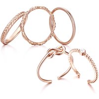 Layered Rose Gold 14K Plated Ring Set (ELBRWR126)