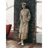 Long Retro Silhouette Polyester Trench Coat