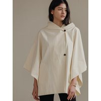 Hooded Cotton Overfit Cape Jacket