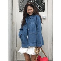 Embroidered Mid-Length Cotton Denim Jacket (VC2512JK103M)