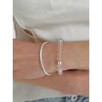Silver-Plated Sheer Logo Ball Bracelet