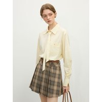 WD Plaid A-line Pleated Skirt