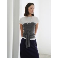 Wrap & Tie Tube Top Vest (Grey)