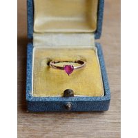 Heart Moon Classic Ruby Ring