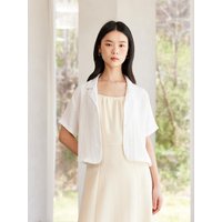 Tailored Collar Neck Shirt-style Short-sleeve Blazer (VKJAF2142)