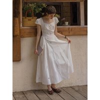 Square Neck Waist Cinched Maxi Dress