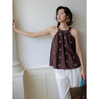 LS Suspender Halterneck Blouse
