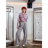 22SS LONG COLLAR PRINTED CROP BLAZER