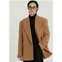 One Button Oversized Short Coat Camel