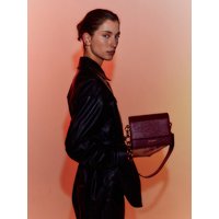 Mini Bold Chain Bag in Deep Burgundy