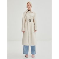 SINGLE BREASTED LEATHER OVERSIZED COAT