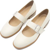 Mary Jane Flat Loafer/Cream