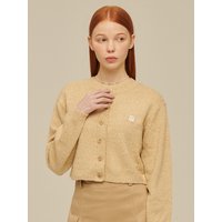 Crew Neck Loop Knit Cardigan (Beige)