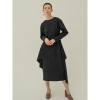Pleated Waist Dress (Navy)