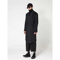 DGNAK Unbalance Wool Robe Coat _ Black