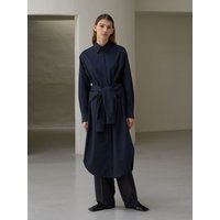 Knotted Shirt Dress Navy
