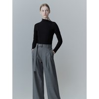 Belted Wide Leg Trouser (Grey)