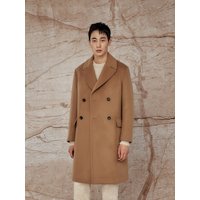 Cashmere Blend Double Breasted Coat Camel