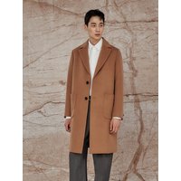 Cashmere Blend Single Breasted Coat Camel