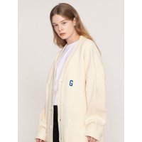 Unisex G Logo Flocking Knit Cardigan (Cream)