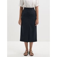 Summer Wool Midi Skirt (Navy)