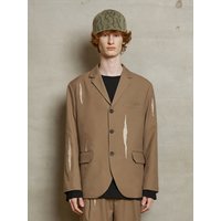 Ripped Blazer Jacket (Brown)