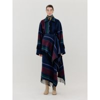 Viva Fringed Hem Tiered Skirt _ Navy Burgundy