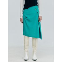 Tuck Pencil Skirt _ Green