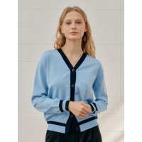 Color Cardigan _Sky Blue Navy