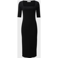 Trapeze Neck Line Knit Dress _Black