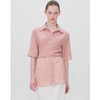 Wrap Waist Shirred Blouse