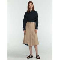 Asymmetrical Pleats Midi Skirt