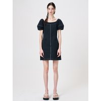 Stitch Puff Mini Dress, Navy