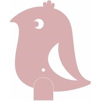 Roommate Wandhaakje pastel roze vogel