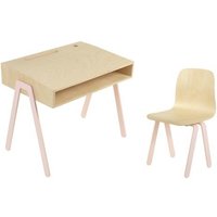 In2Wood Kinderbureau plus stoel roze
