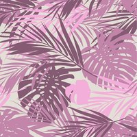 Klein & Stoer Bladeren Behang roze, 96 x 280 cm