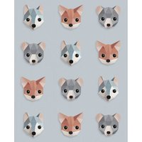 Studio ditte Bosdieren behang ijsblauw