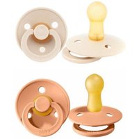 BIBS / MUSHIE Fopspeen duoverpakking vanilla / peach (0-6mnd)