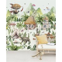 Creative lab amsterdam The magical village Behang Mural