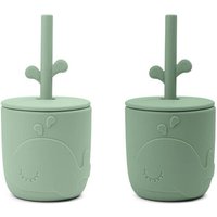 Done by Deer Peekaboo straw cup set groen wally