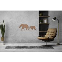 Casa Sentir Wanddecoratie - Olifant met jong - Naturel