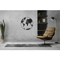 Casa Sentir Wanddecoratie - Wereldbol - Zwart