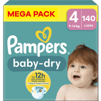 Pampers - Baby Dry - Maat 4 - Mega Pack - 140 stuks - 9/14 KG