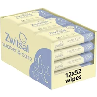 Zwitsal - Billendoekjes- Water & Care met Zwitsalgeur - 624 babydoekjes - 12 x 52 stuks